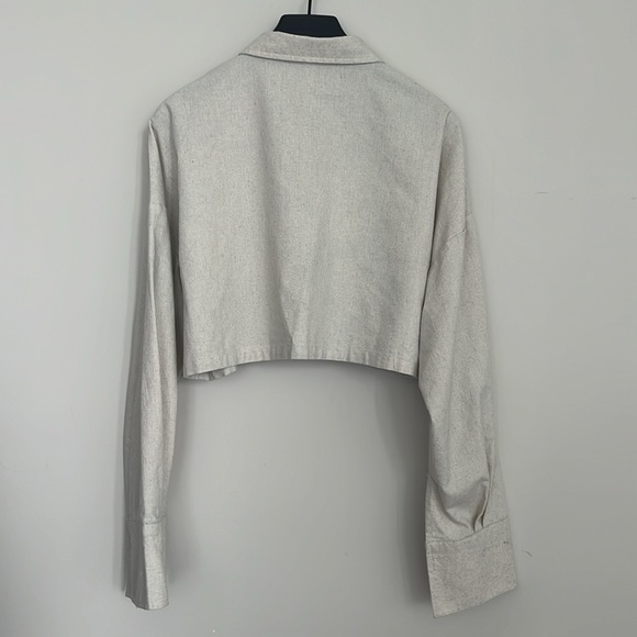 2-Piece Monochrome Beige Linen Matching Coord Set - Picture 6 of 16